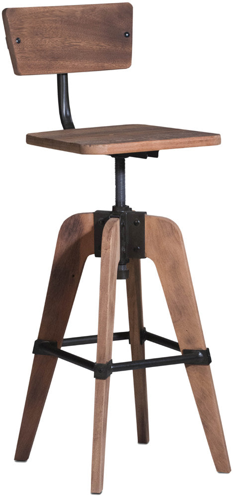 San Jose Bar Stool With Backrest (Square Seat)