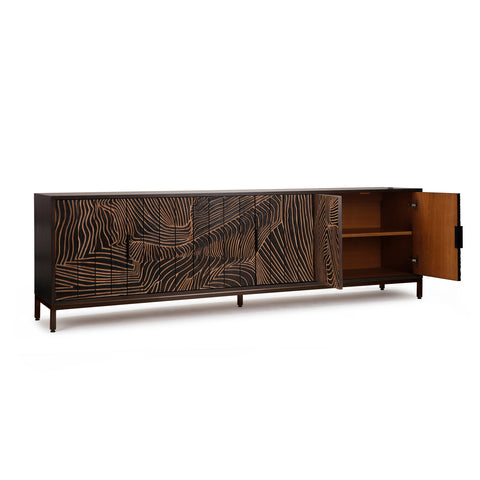 Folded Linens Entertainment Cabinet