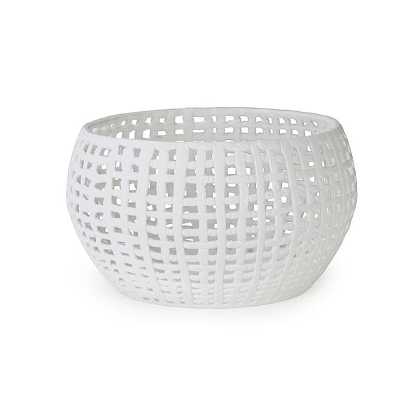 White Woven Porcelain Bowl